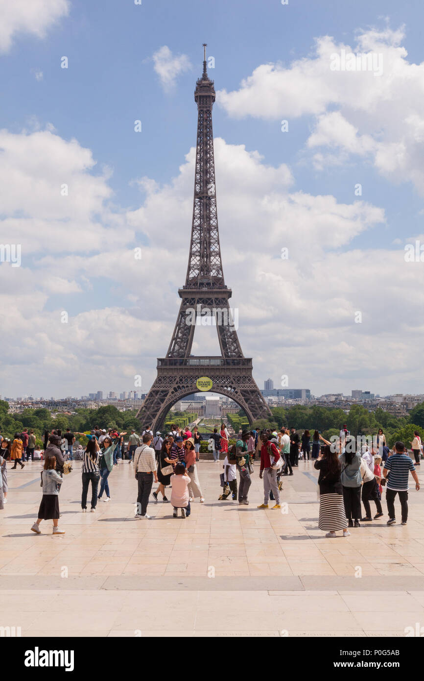 Eiffel Tower photographed from the Trocadero, Paris, France, Europe ...