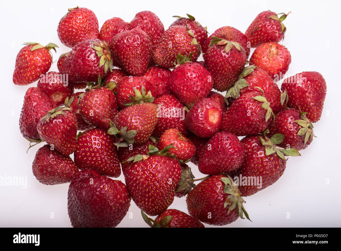 fresh ripe strawberries isolated on white background Stock Photo - Alamy