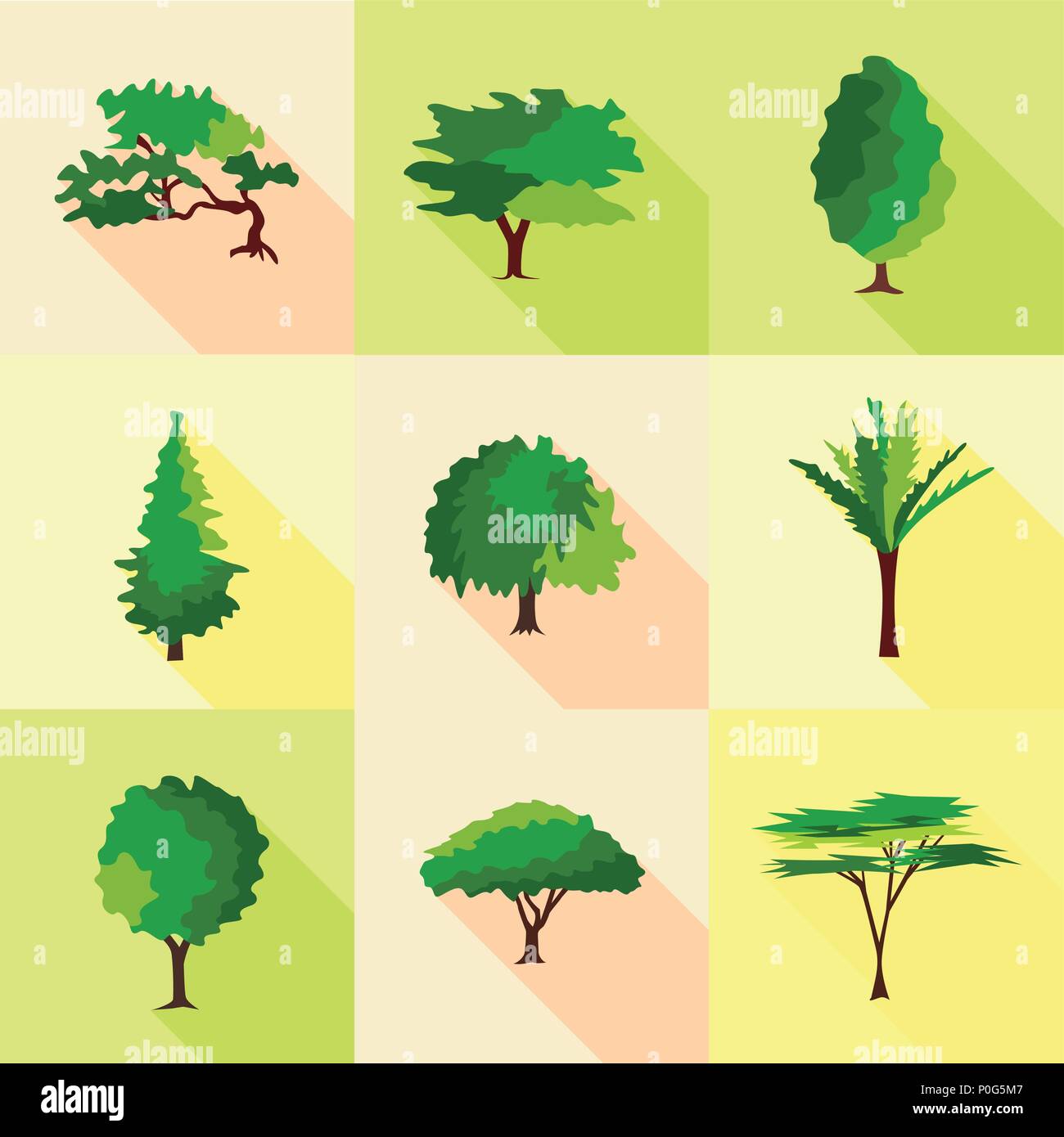 Timber icons set, flat style Stock Vector Image & Art - Alamy