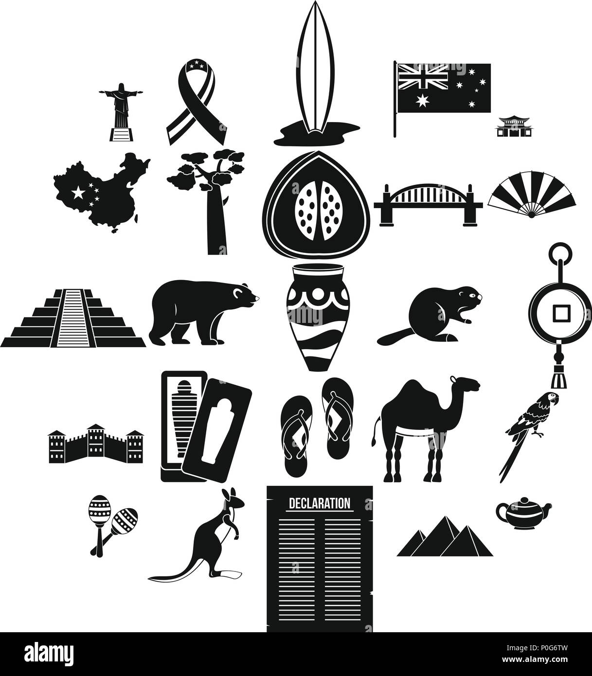 Attraction icons set, simple style Stock Vector Image & Art - Alamy