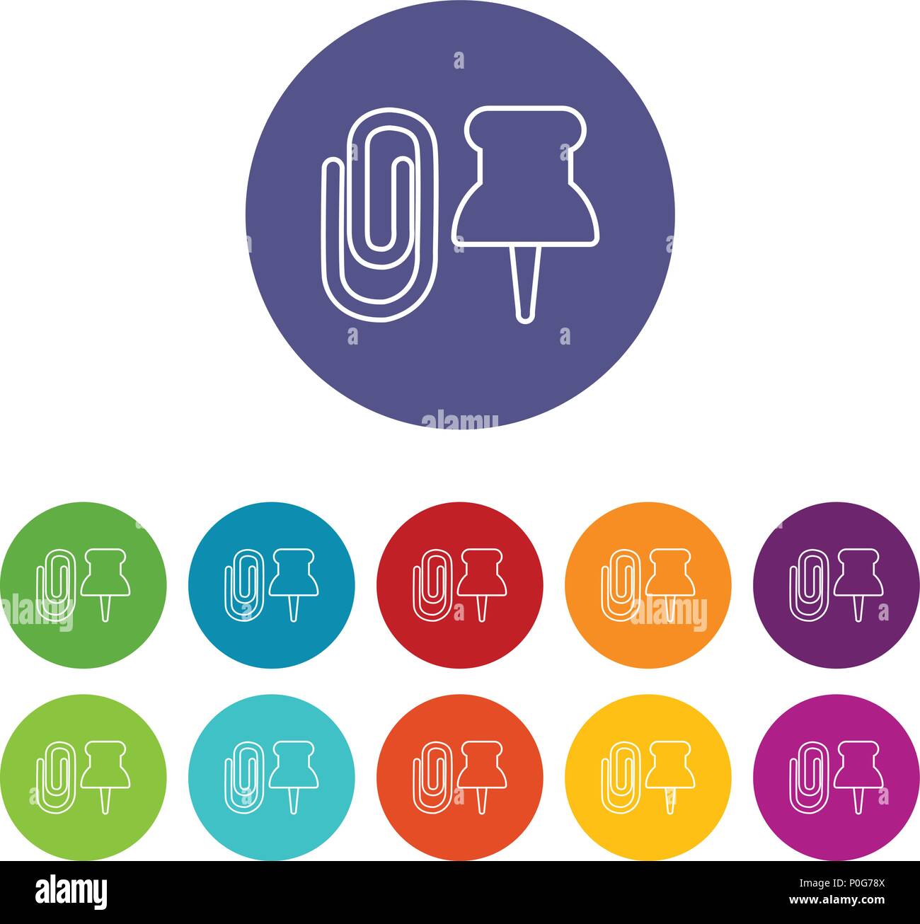 Paperclip icons silhouette hi-res stock photography and images - Alamy