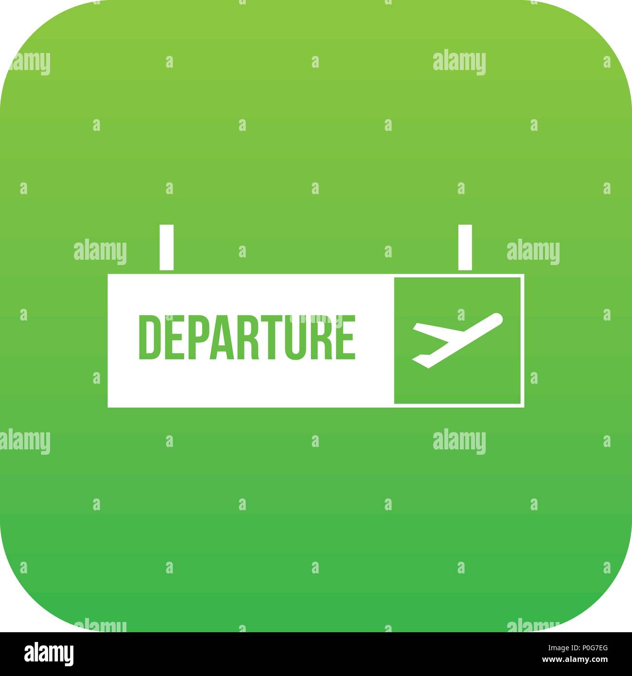Airport departure sign icon digital green Stock Vector