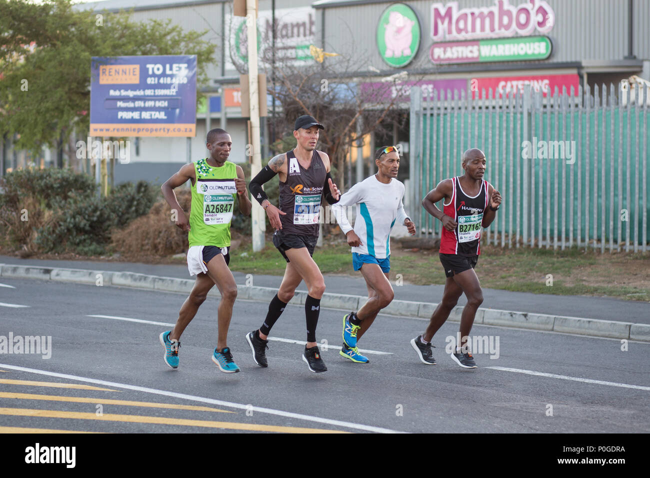 South African Marathon Runners Two Oceans Ultra Race in Cape Town Stock Photo