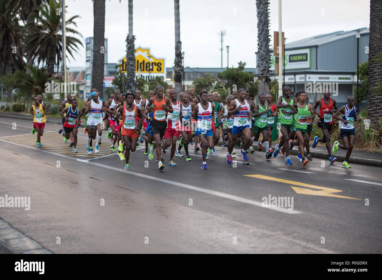 a group of south african marathon runners during the two oceans ultra race Stock Photo