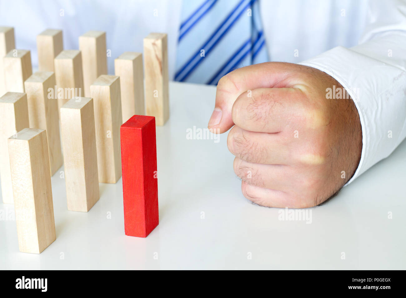 Bad angry boss and problems at work abstract business concept Stock Photo