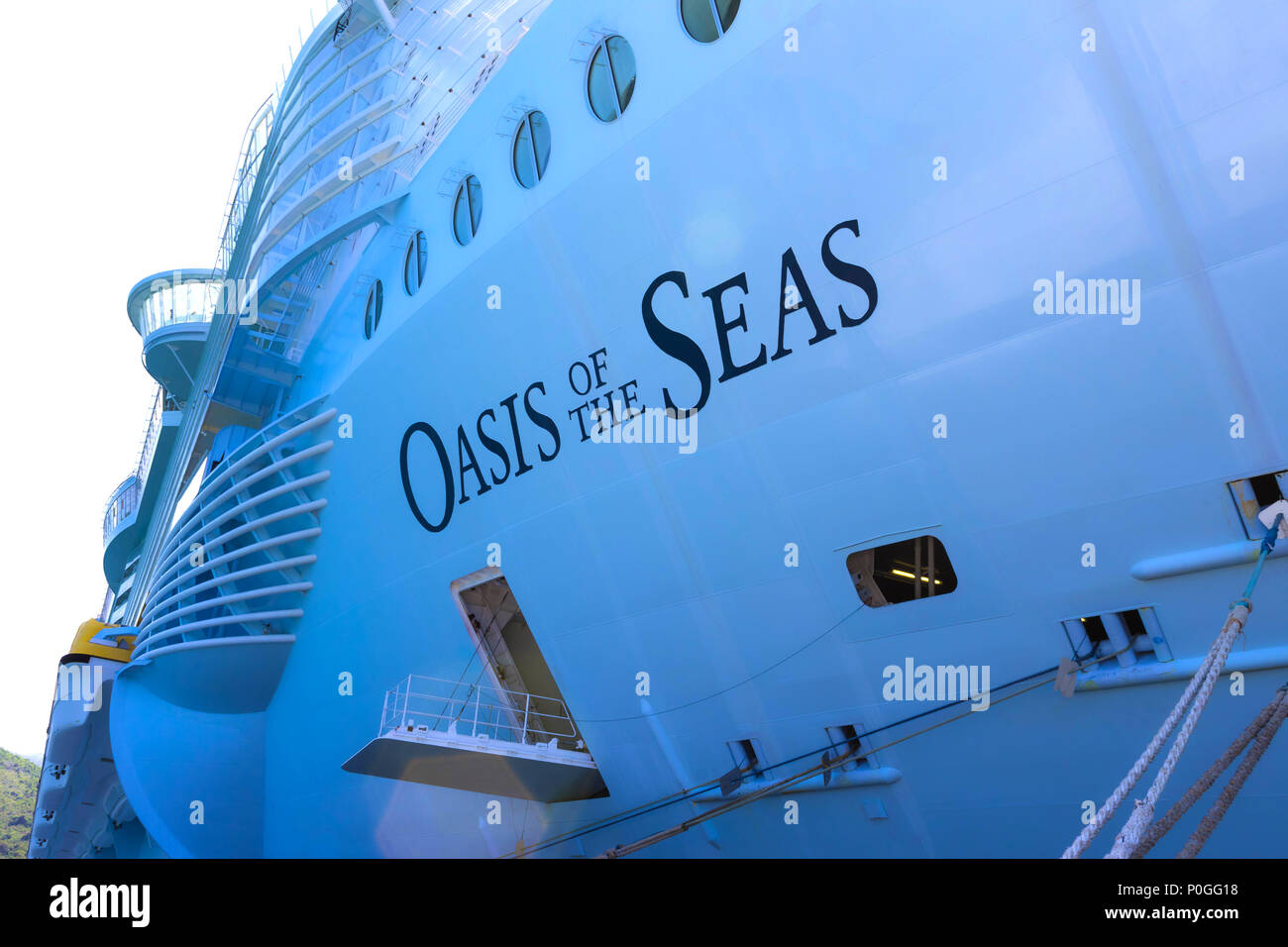 LABADEE, HAITI - MAY 01, 2018: Royal Caribbean, Oasis of the Seas 