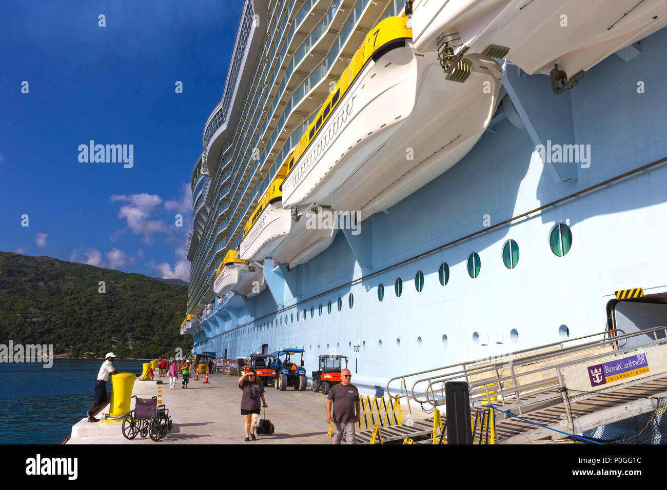 LABADEE, HAITI - MAY 01, 2018: Royal Caribbean, Oasis of the Seas 
