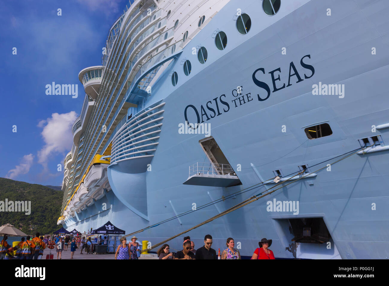 LABADEE, HAITI - MAY 01, 2018: Royal Caribbean, Oasis of the Seas 