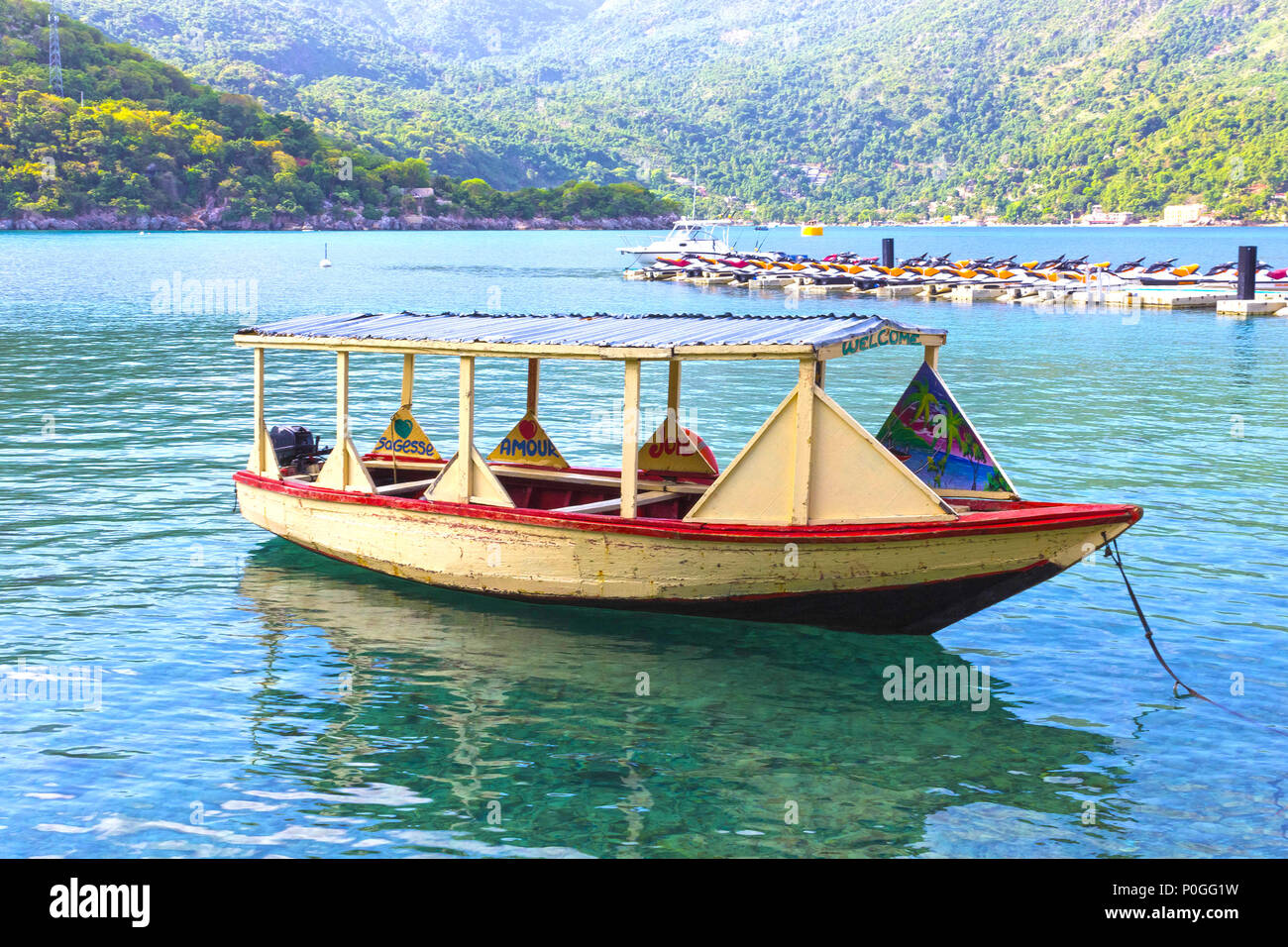 LABADEE, HAITI MAY 01, 2018 Haitian Fishing Boat An old fishing