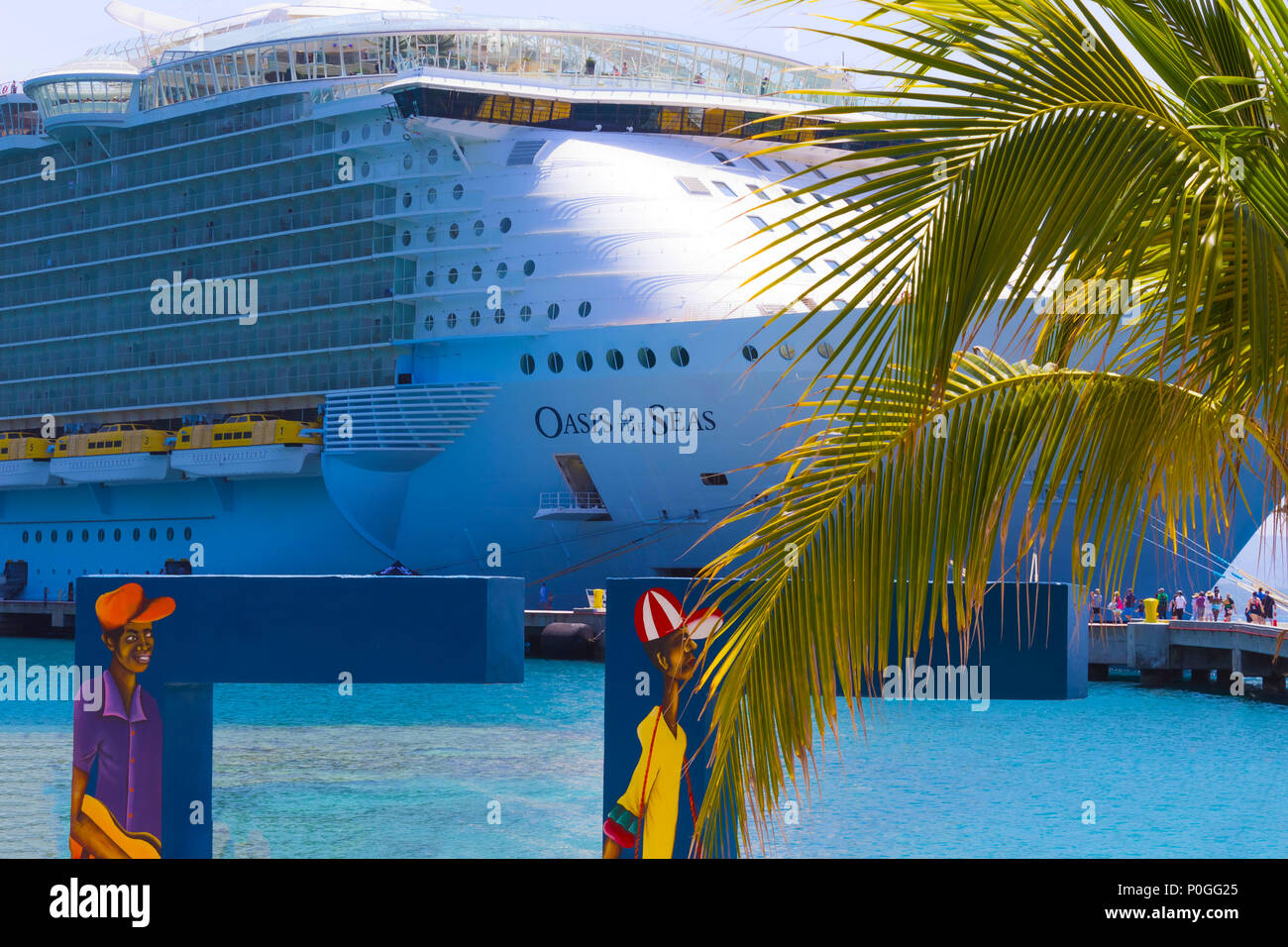 LABADEE, HAITI - MAY 01, 2018: Royal Caribbean cruise ship Oasis of the 