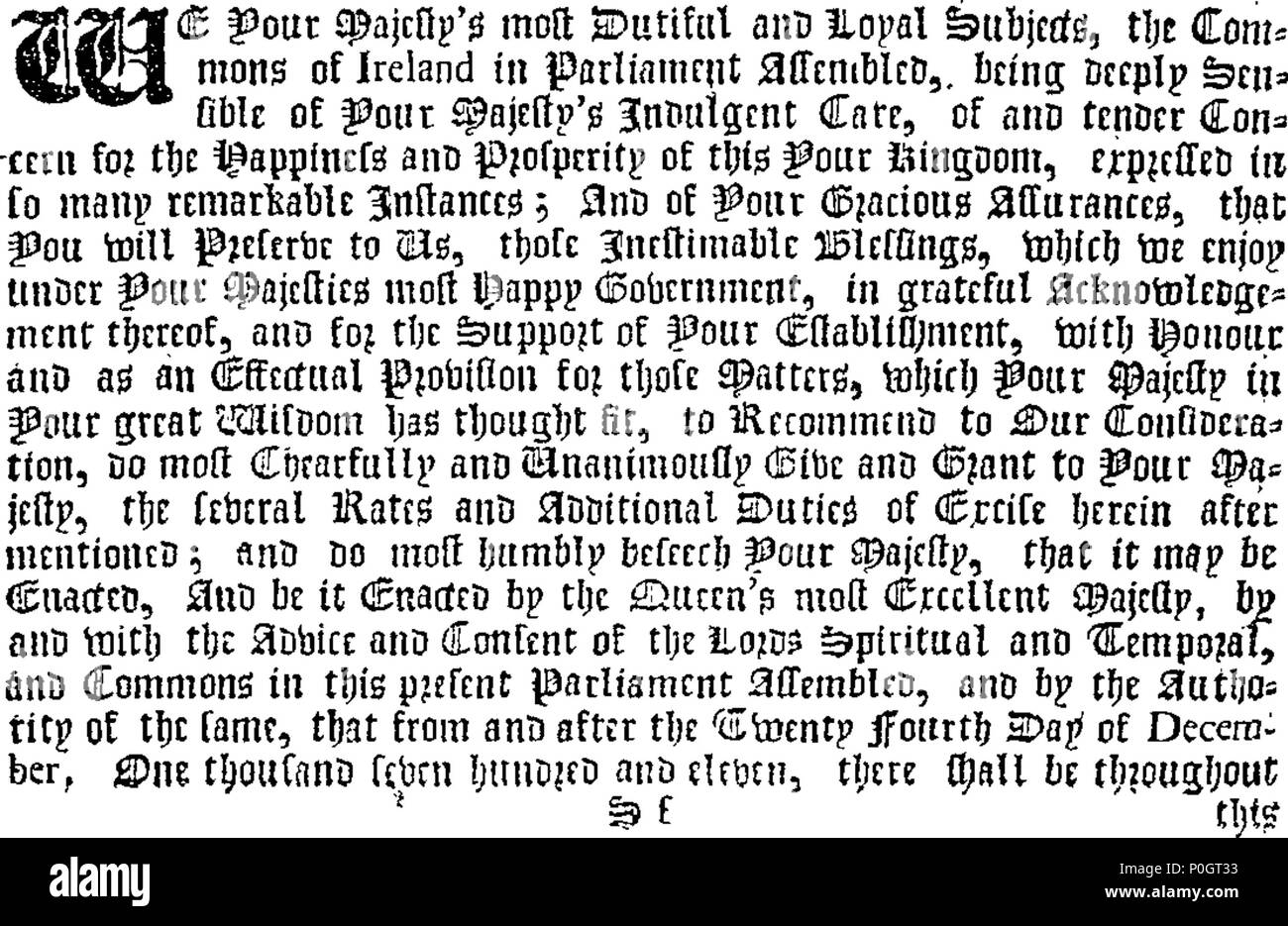 English: Fleuron from book: Acts and statutes made in a Parliament begun at  Dublin the twenty first day of September, Anno Dom. 1703. In the Second  Year of the Reign of