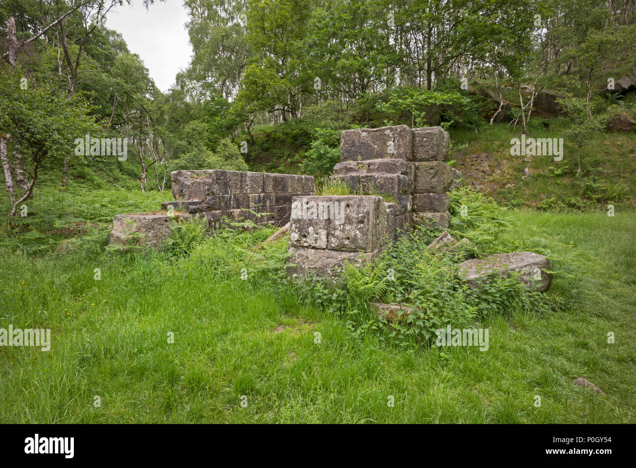 Ruins of former winding house at top of incline to serve Bole Hill