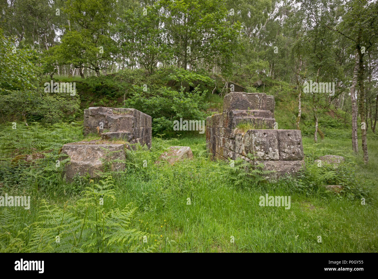 Ruins of former winding house at top of incline to serve Bole Hill