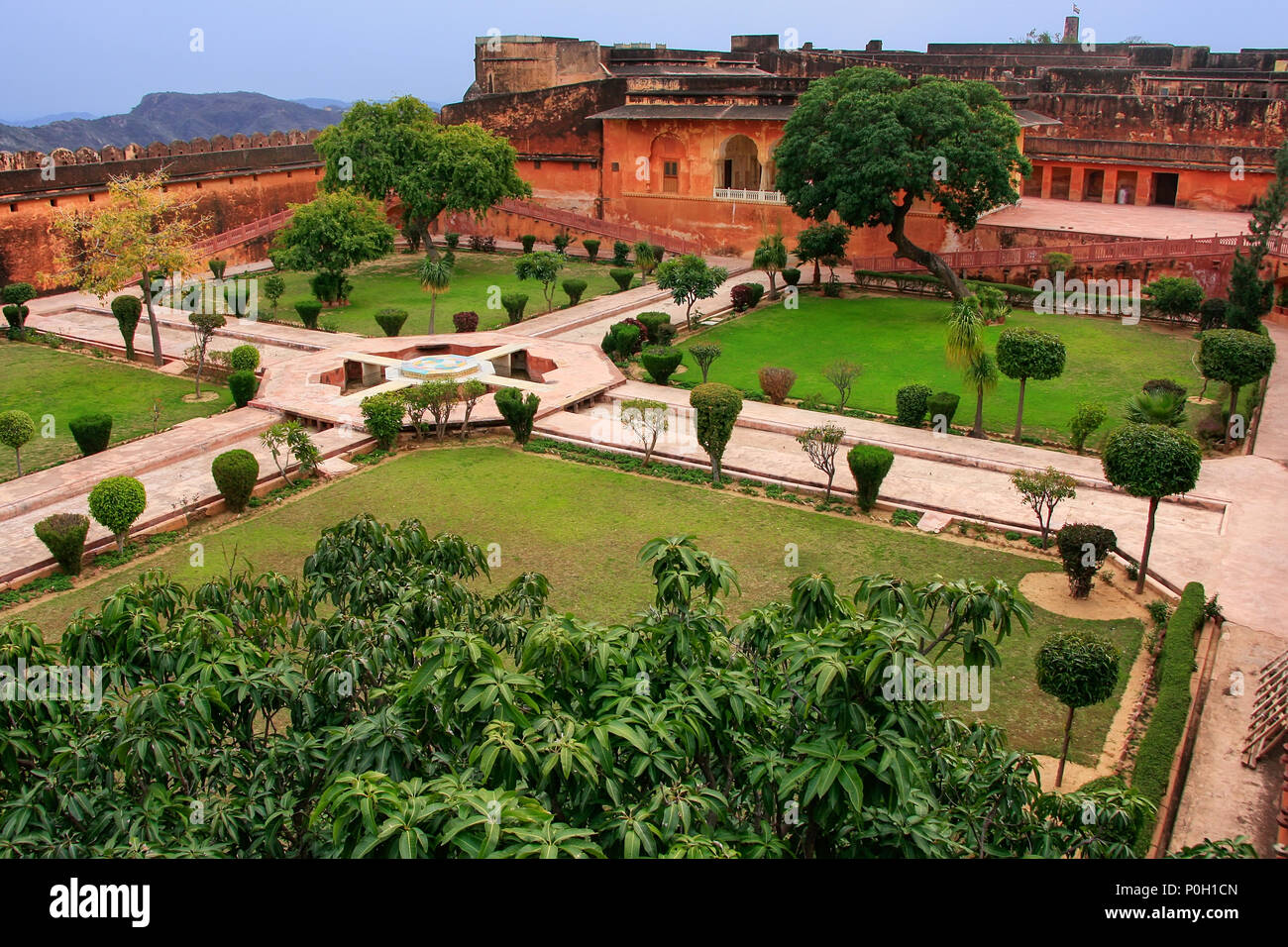 Charbagh Garden in Jaigarh Fort near Jaipur, Rajasthan, India. The fort ...