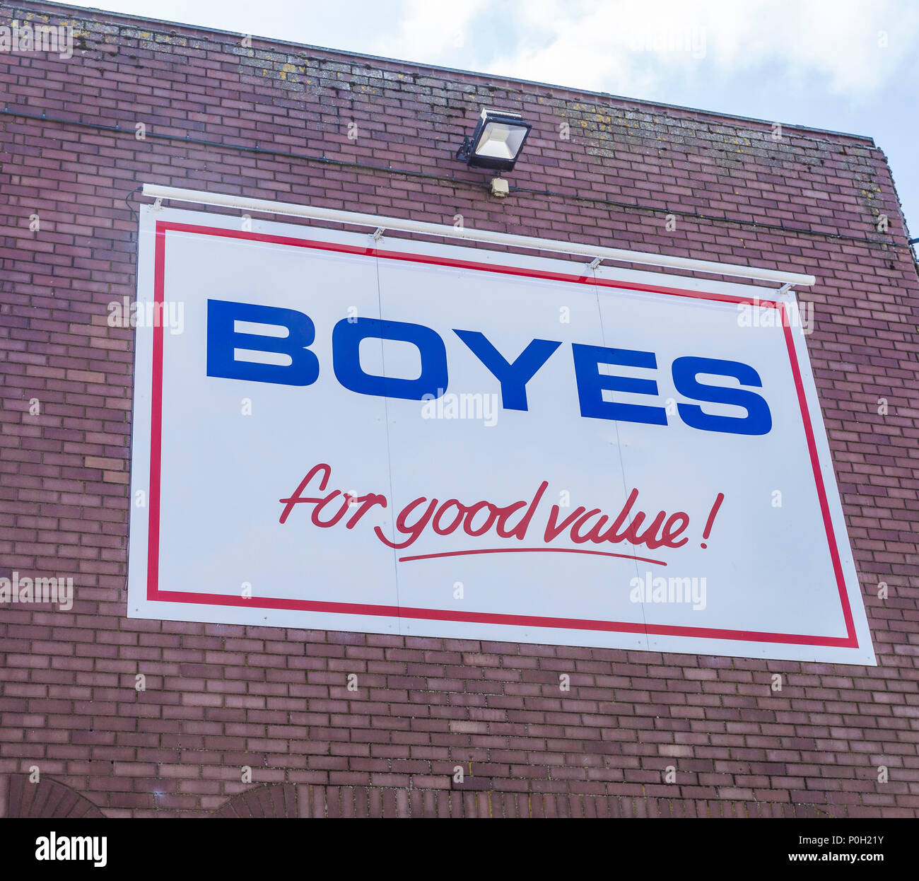 The Boyes sign at the branch in Thornaby,England,UK Stock Photo