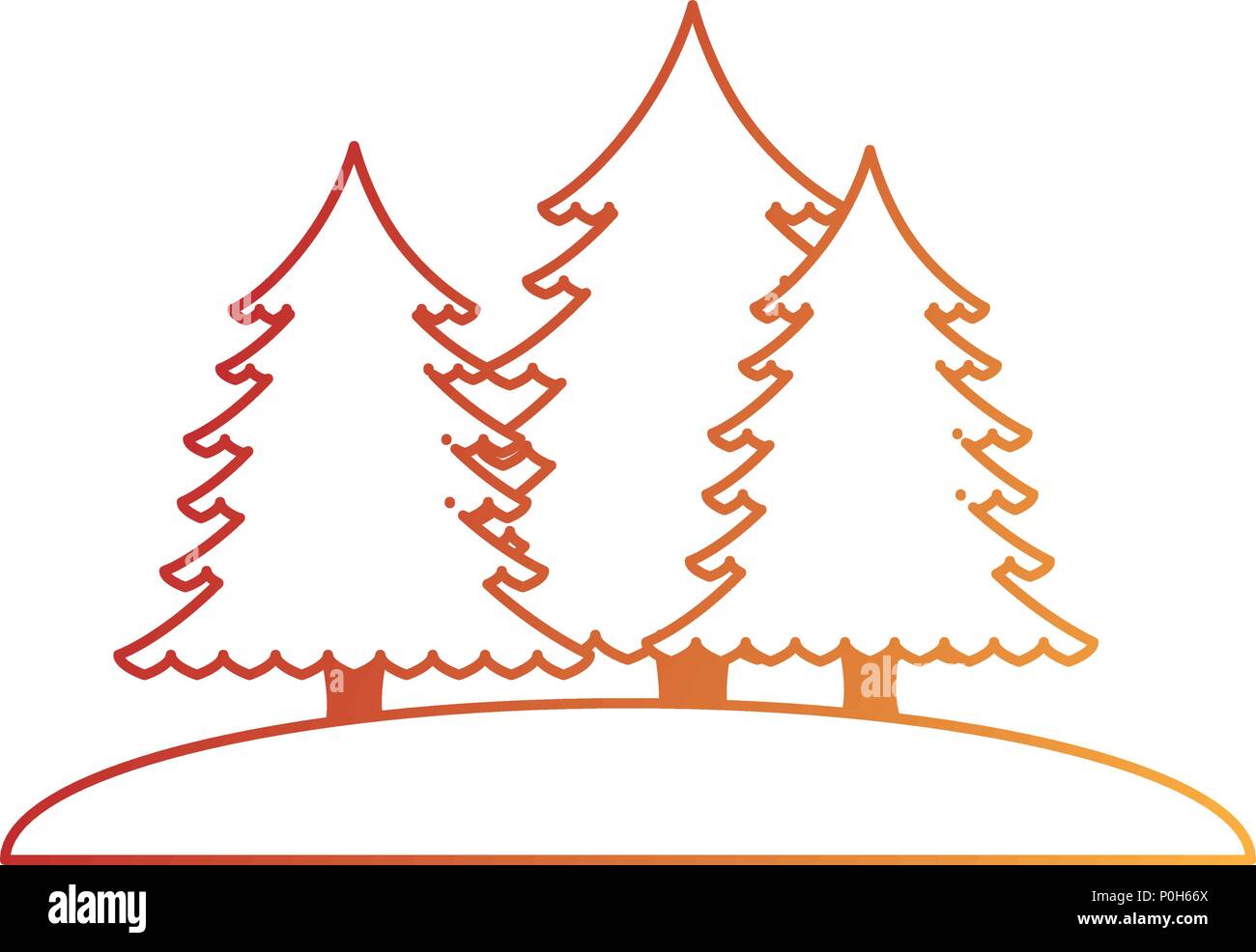pines trees forest scene vector illustration design Stock Vector Image ...
