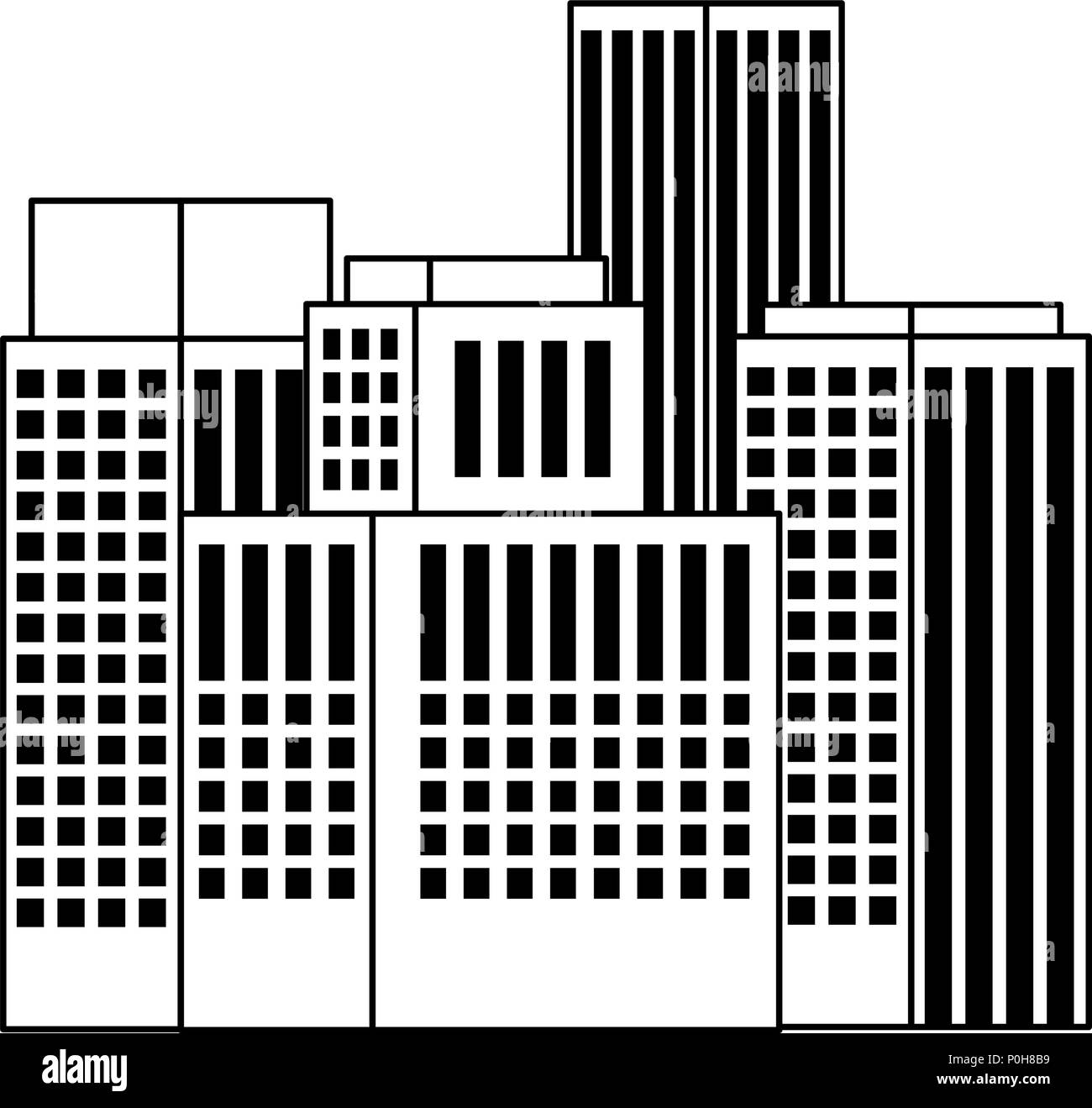 Tall buildings vector vectors Black and White Stock Photos & Images - Alamy