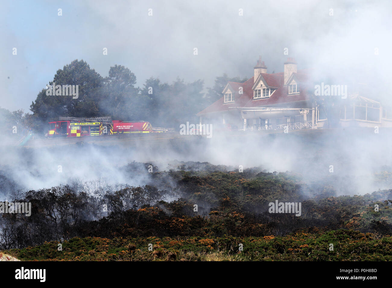 Howth Fire Works Firefighters battle a gorse fire at Howth Head in Dublin as the hot ...