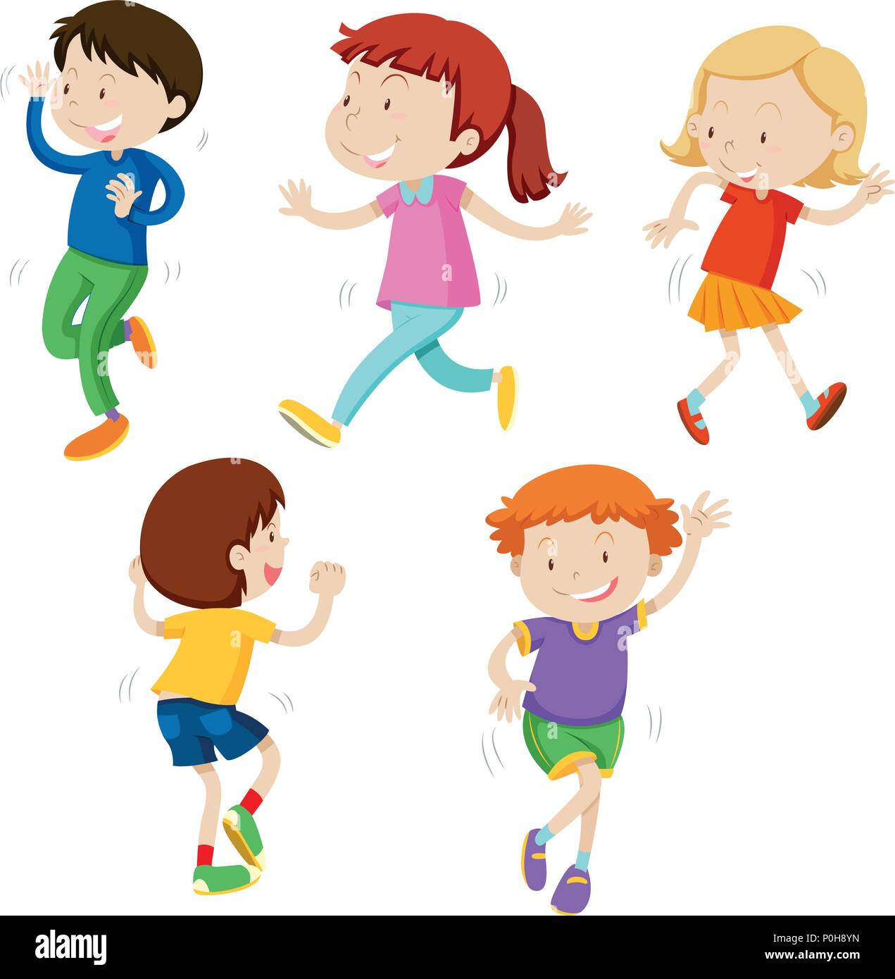 A Set of Dancing Kids illustration Stock Vector Image & Art - Alamy