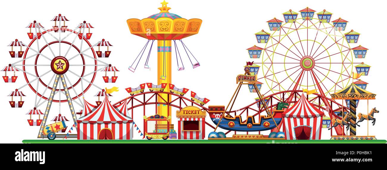 A Panorama of Fun Fair illustration Stock Vector Image & Art - Alamy