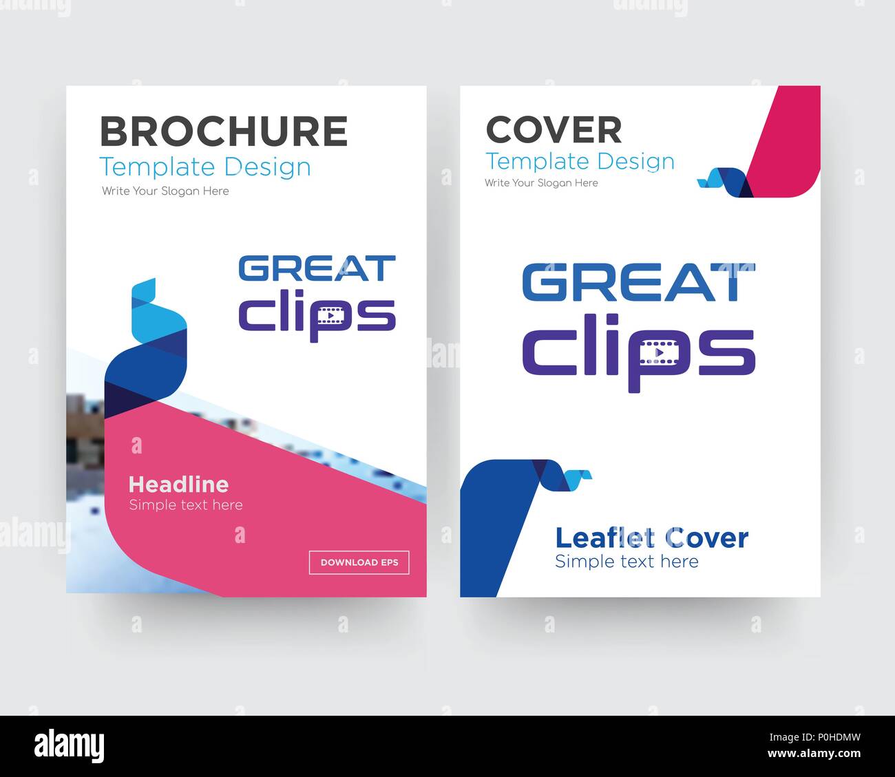 great clips brochure flyer design template with abstract photo great leaflet design