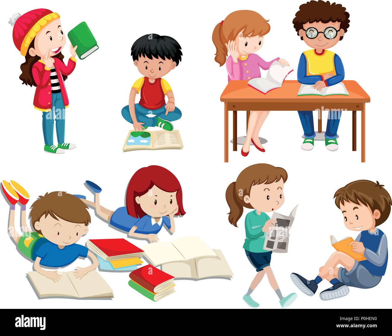 A Set of Good Students illustration Stock Vector Image & Art - Alamy