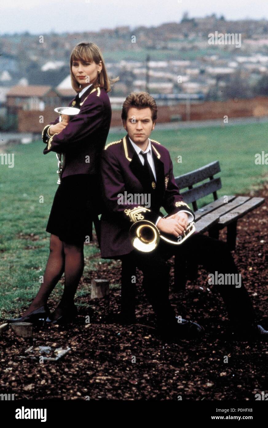 Original Film Title: BRASSED OFF.  English Title: BRASSED OFF.  Film Director: MARK HERMAN.  Year: 1996.  Stars: EWAN MCGREGOR; TARA FITZGERALD. Copyright: Editorial inside use only. This is a publicly distributed handout. Access rights only, no license of copyright provided. Mandatory authorization to Visual Icon (www.visual-icon.com) is required for the reproduction of this image. Credit: MIRAMAX / Album Stock Photo