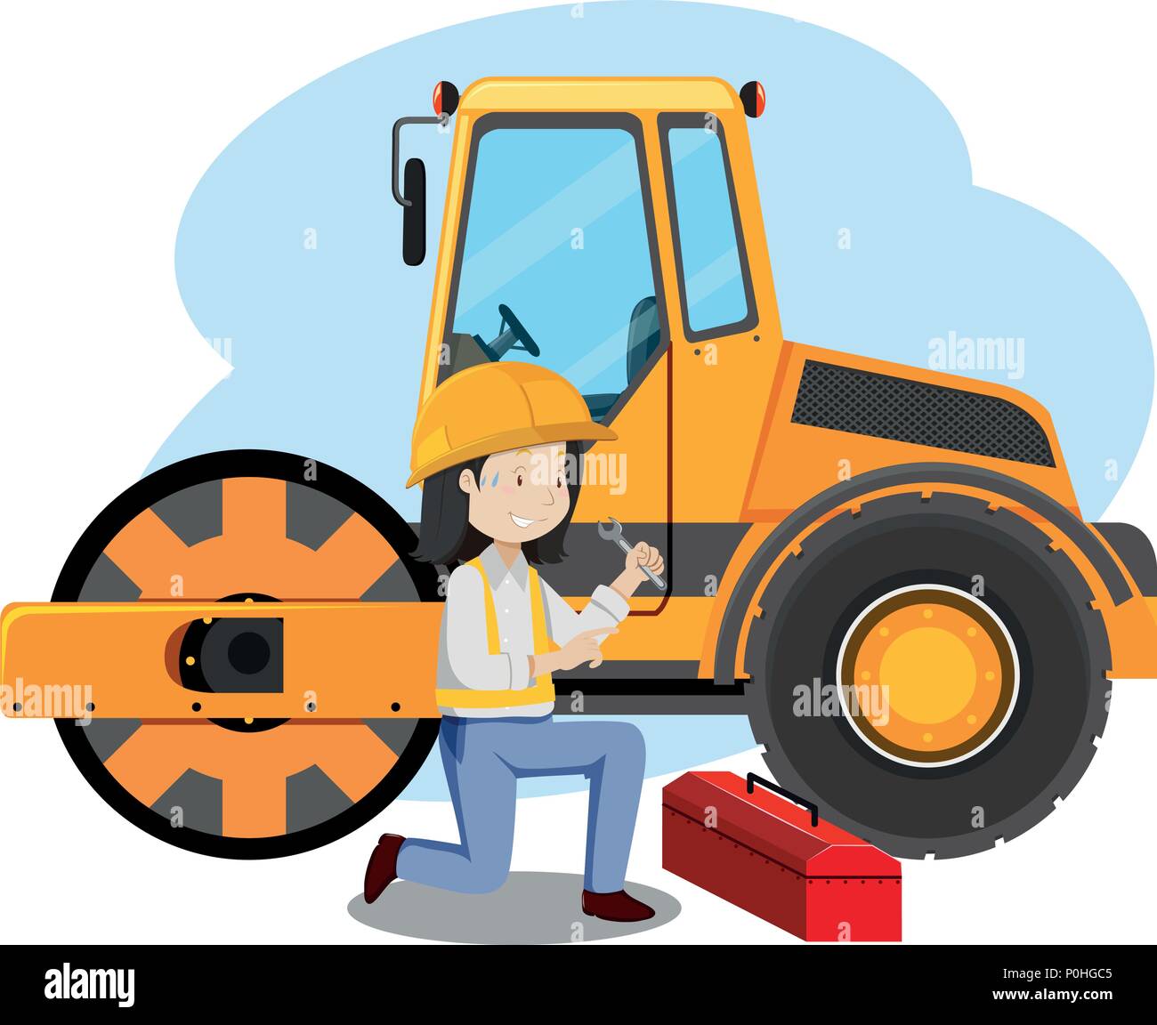 Mechanic Engineer on White Background illustration Stock Vector Image \u0026 Art  - Alamy, image size:1300x1152