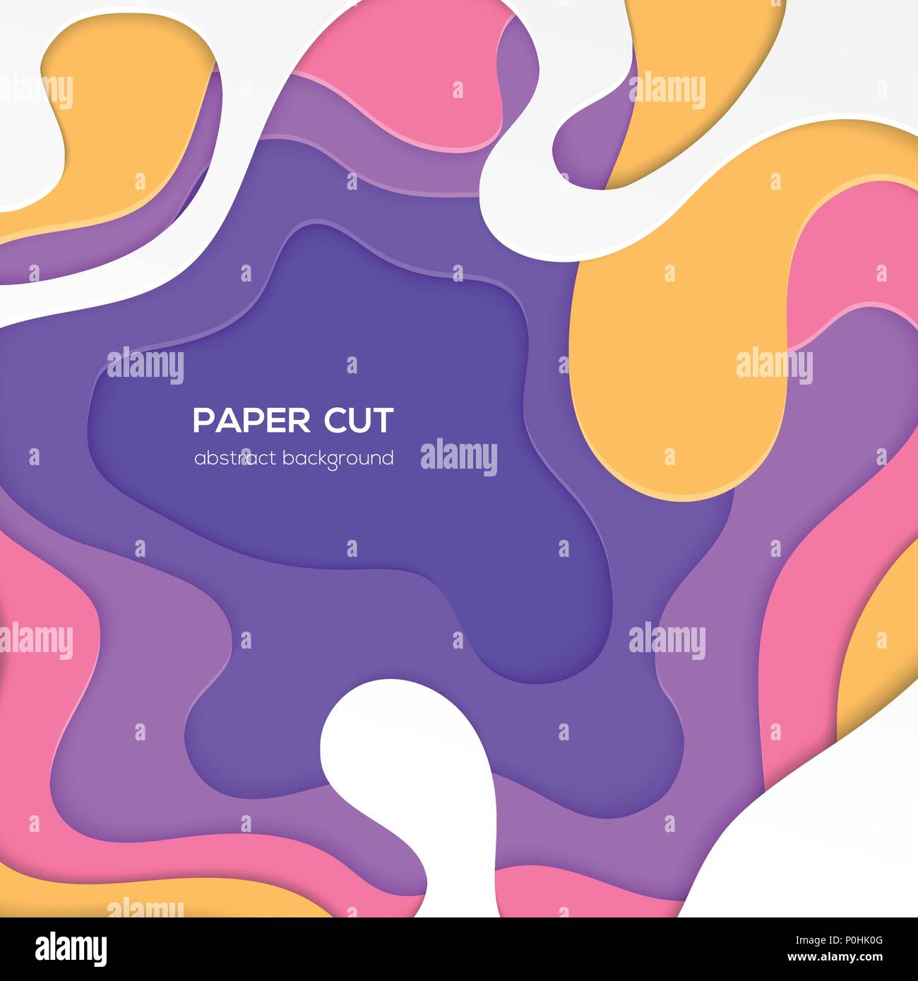 Multicolored abstract layout - vector paper cut illustration Stock Vector