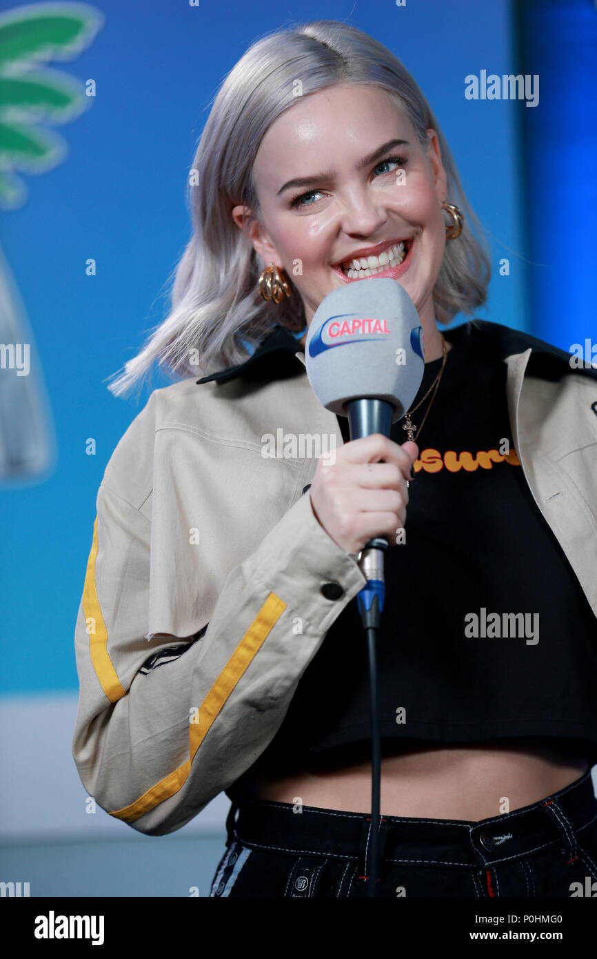 Anne-Marie in the on air studio during Capital's Summertime Ball with  Vodafone at Wembley Stadium, London Stock Photo - Alamy