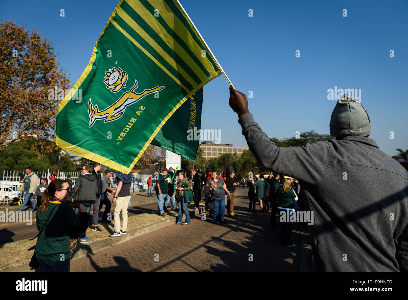 Johannesburg, South Africa, 9 June 2018. Springbok flags for sale