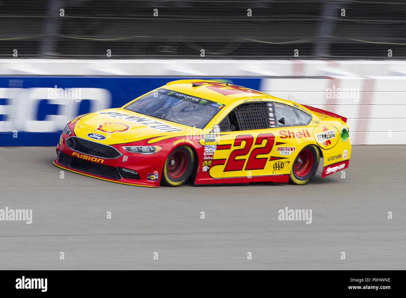 Brooklyn Michigan Usa 12th May 2018 Nascar Driver Joey Logano 22 Takes A Practice Lap At Michigan International Speedway Credit Scott Mapes Zuma Wire Alamy Live News Stock Photo Alamy