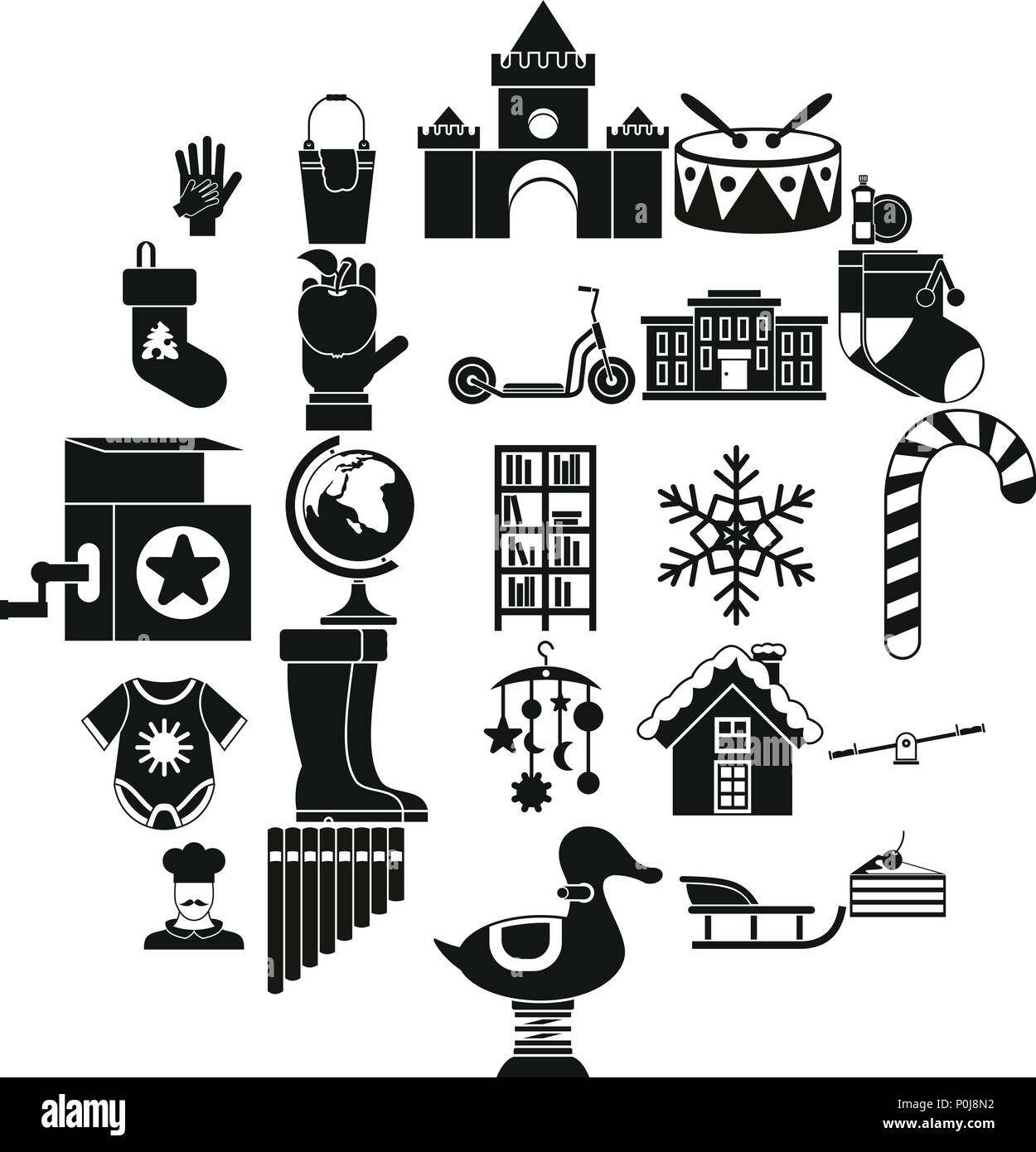 Infant school icons set, simple style Stock Vector Image & Art - Alamy