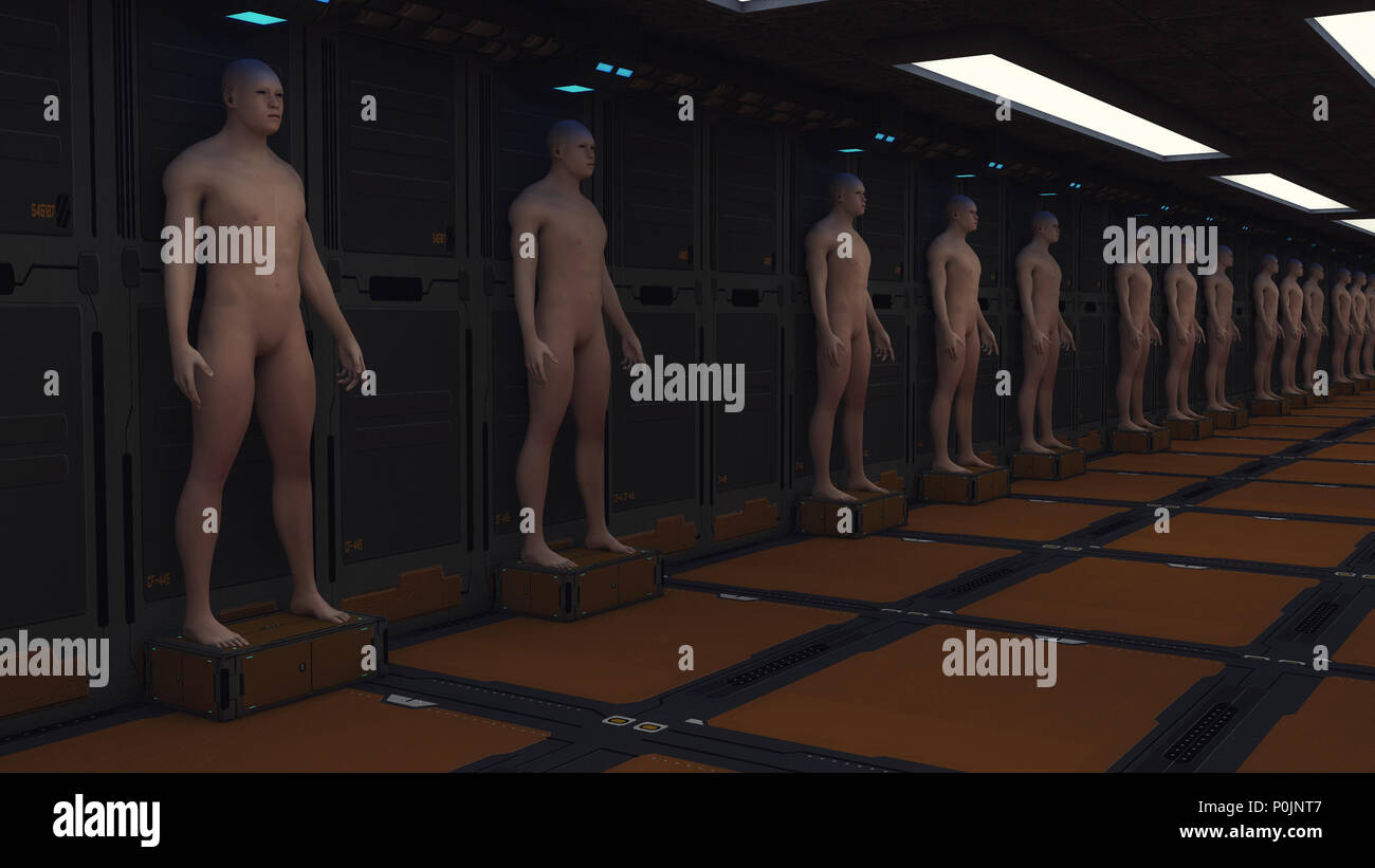 3d render. Human clone unit Stock Photo