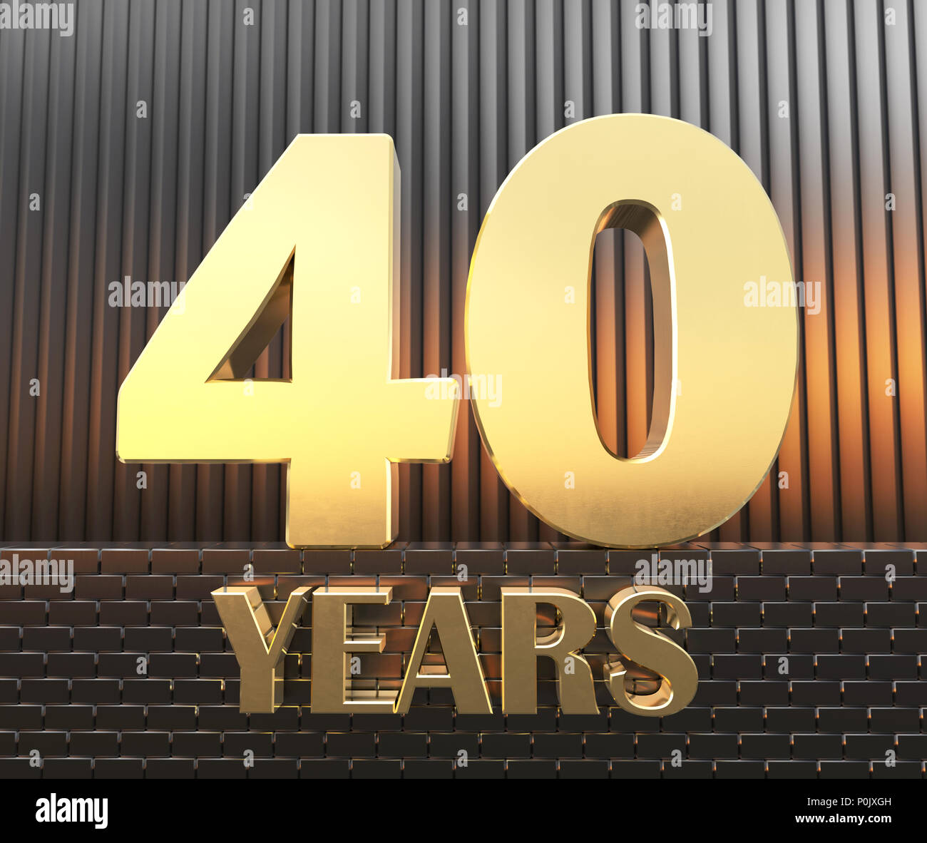 Golden number forty (number 40) and the word "years" against the