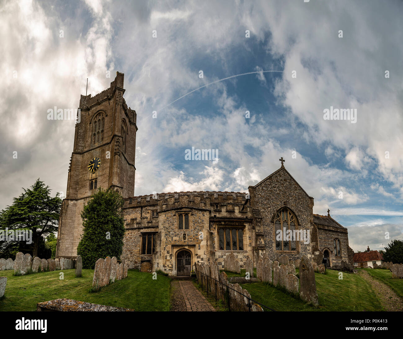 St. Michael's Parish Church in Aldbourne, Wiltshire, UK Stock Photo