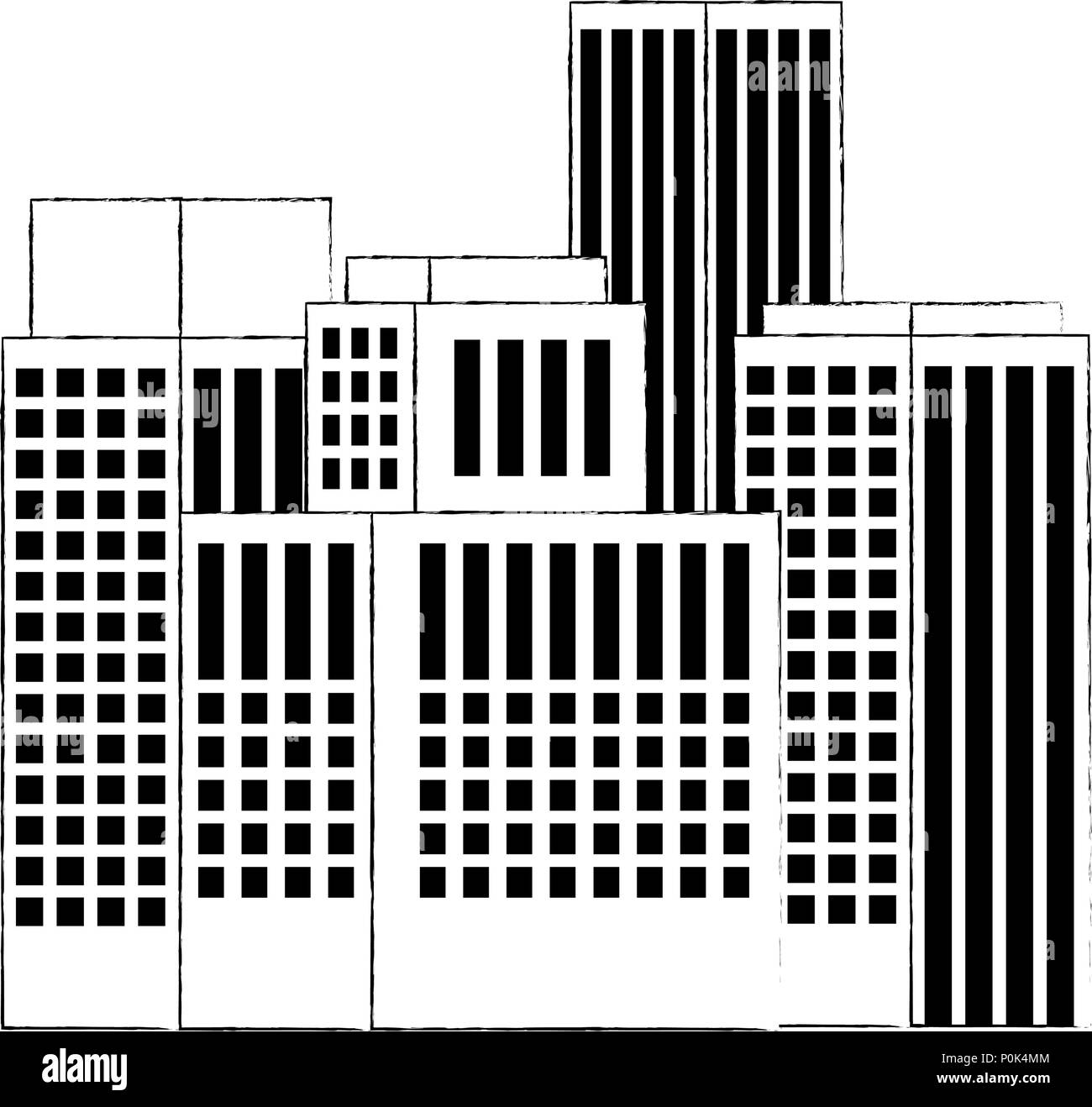 Tall buildings vector vectors Black and White Stock Photos & Images - Alamy