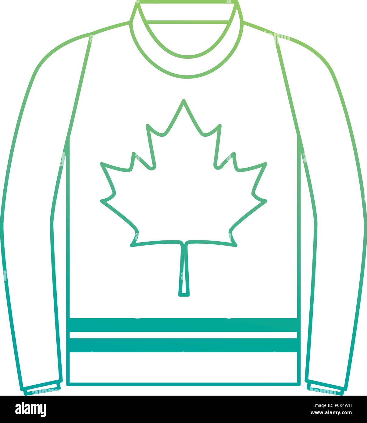 Maple Leaf Art Print Casual Pullover Sweater main image 0