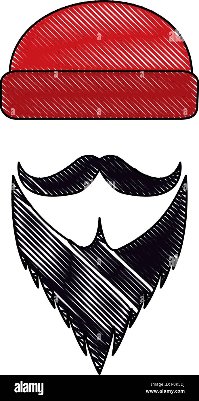 winter hat with mustache and beard hipster style Stock Vector Image ...