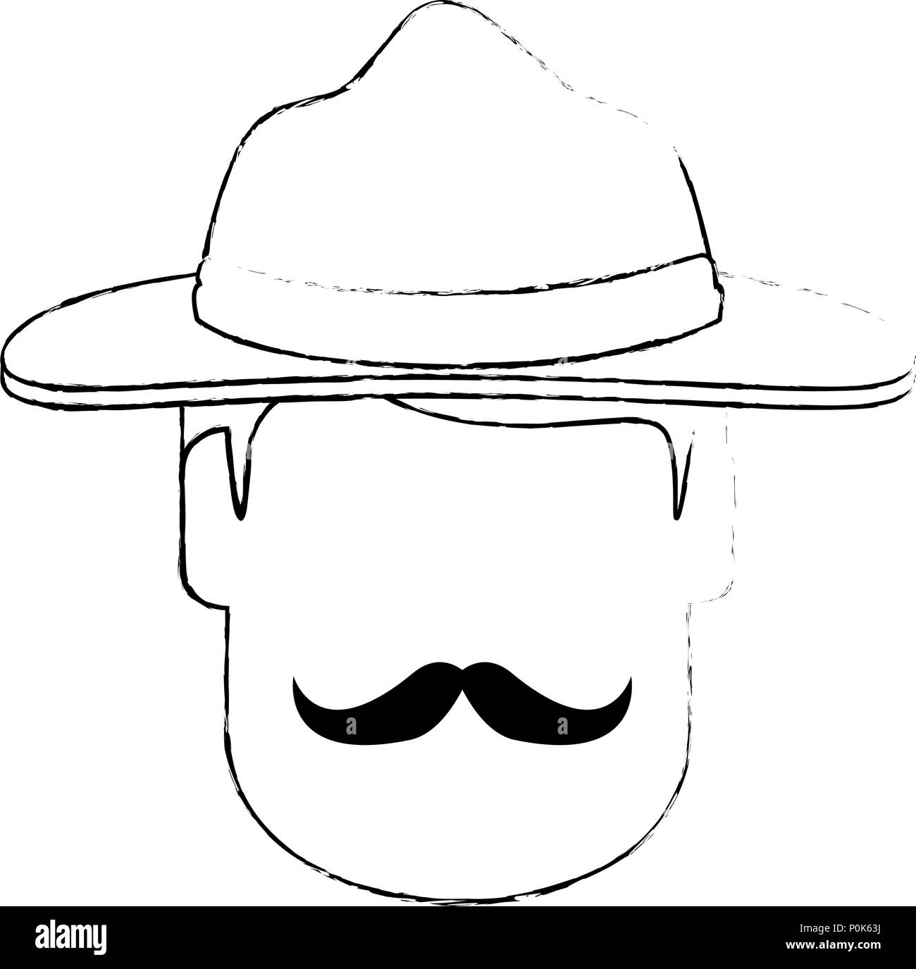 Canadian Ranger head avatar character Stock Vector