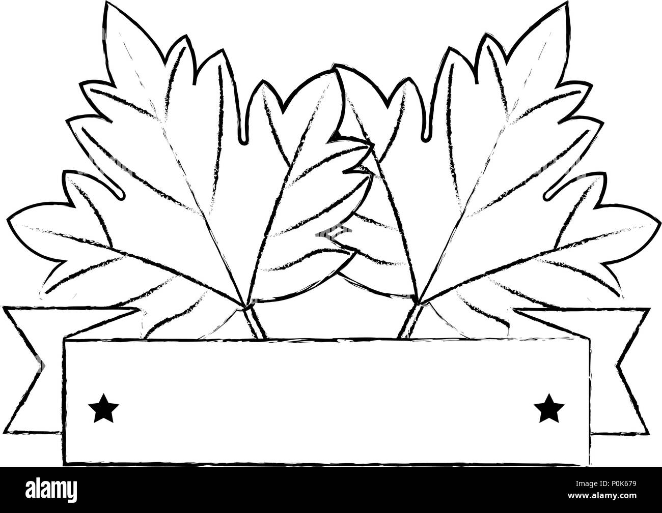 maple leaf emblem icon Stock Vector