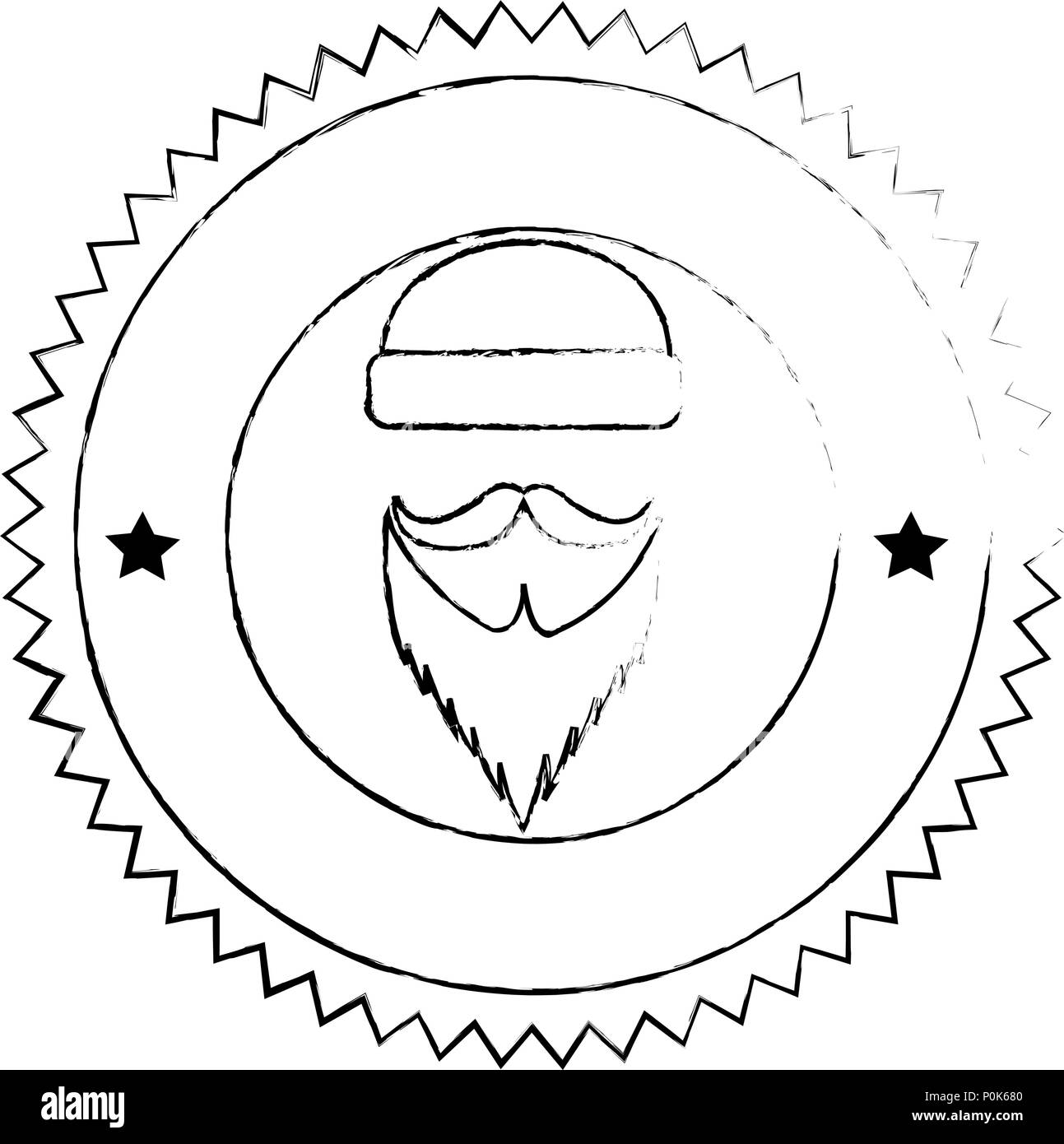 Winter Hat With Mustache And Beard Hipster Style Stock Vector Image