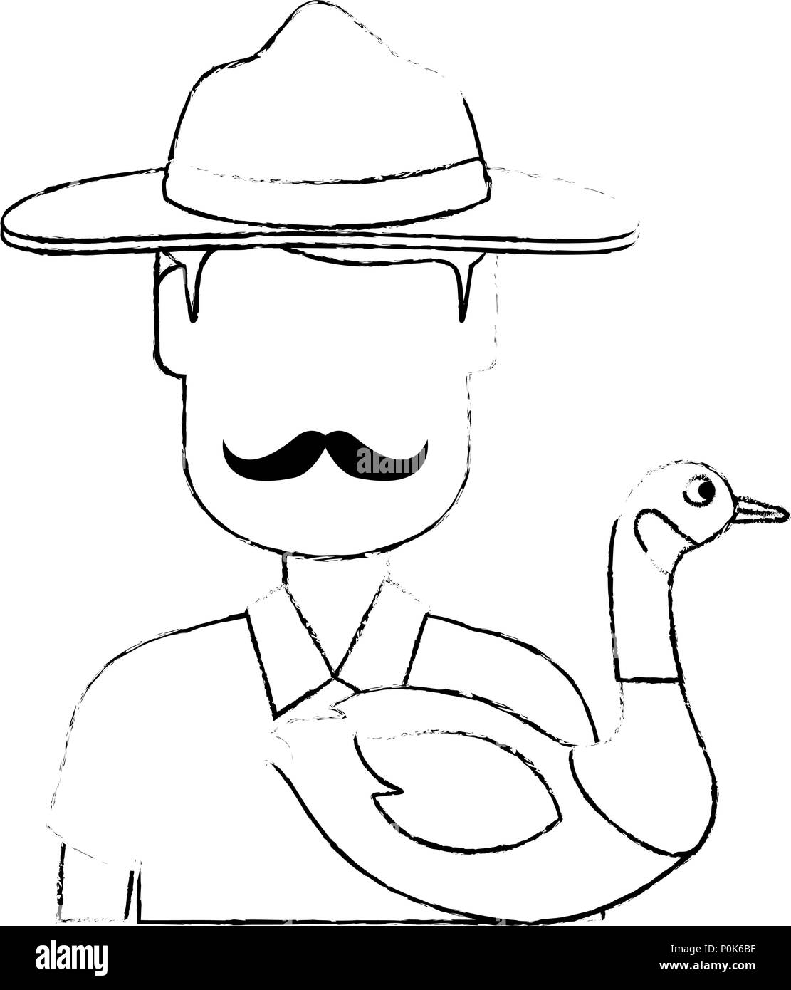 Canadian Ranger with duck Stock Vector