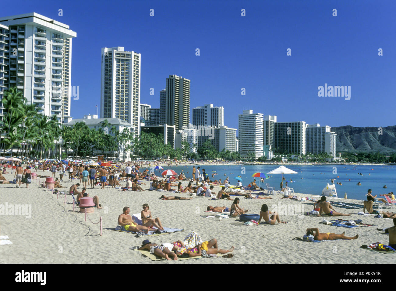 1993 HISTORICAL HOTELS WAIKIKI BEACH AND DIAMOND HEAD SKYLINE HONOLULU