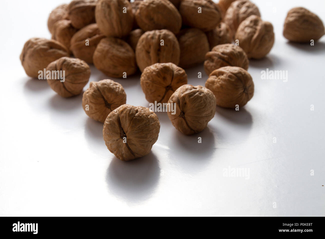 a series of walnut still lifes in vintage color Stock Photo