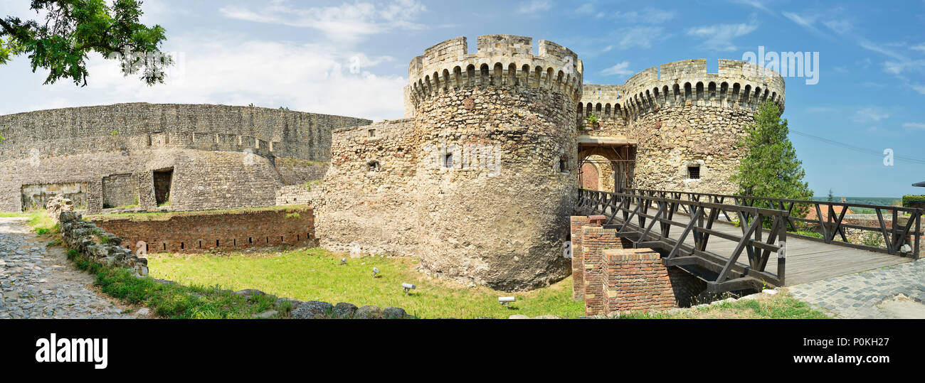 Zindan Gate And Castle Walls, Belgrade Fortress, Serbia Stock Photo