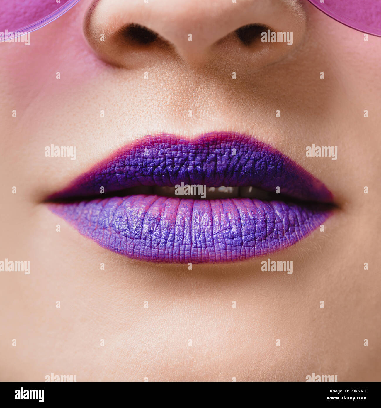 Purple lips hi-res stock photography and images - Alamy