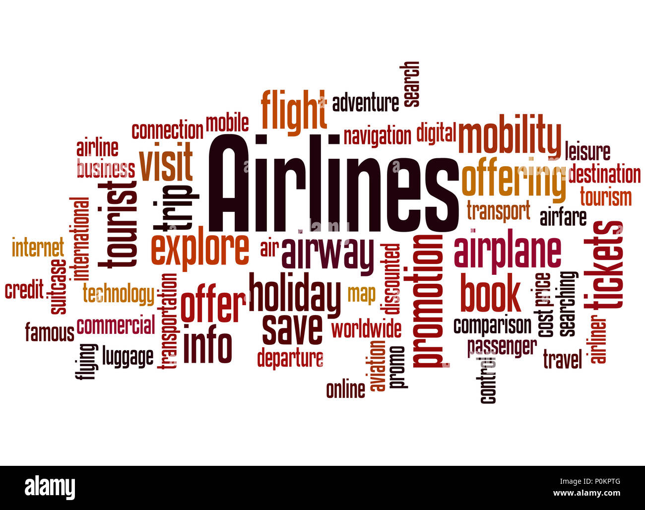 Airlines, word cloud concept on white background Stock Photo Alamy
