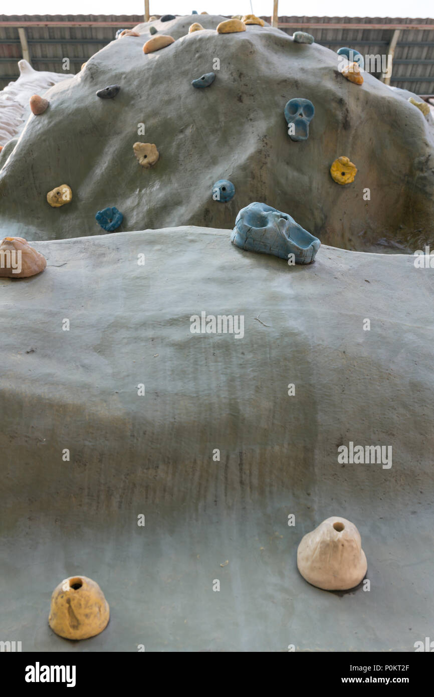 Close up artificial climbing wall in outdoor Stock Photo Alamy
