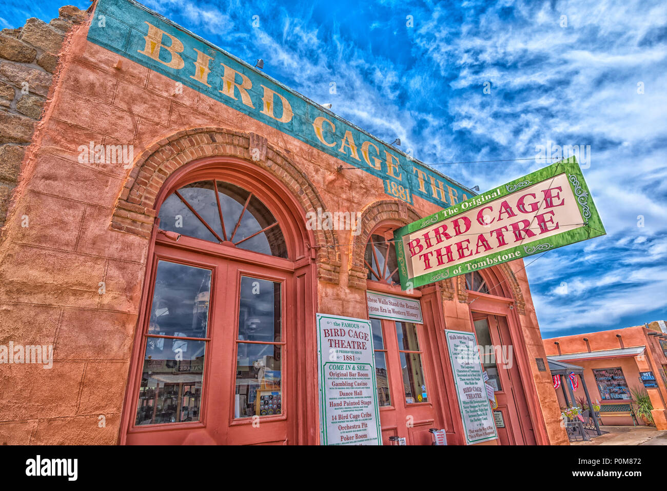 Birdcage Theatre building. Tombstone, Arizona, USA. Photo processed